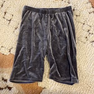 Velvet biker shorts